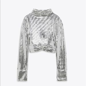 NWT ZARA Sparkly Top. Size XS